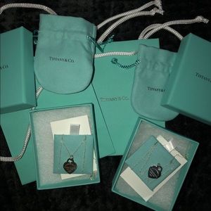 2 Heart tag pendants